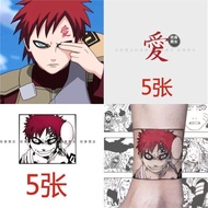 NARUTO Anime Peripheral Gaara Loves Chinese Character Tattoo Stickers For Men And Women Durable Wate
