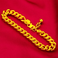 Bracelet Bracelet 24K Gold Electroplating Thick Twist Chain Bracelet Men Women Light Luxury Atmosphe