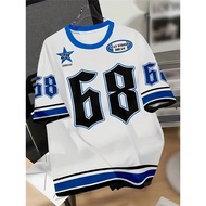 [Free customization of name and number]youth oversized drop shoulder t shirt 68 number graphic