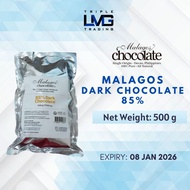 Malagos Chocolate 85% Dark Chocolate 500grams (Easy Melt Size)