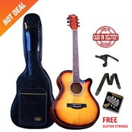 QTE 40' Acoustic Guitar w/ Truss Rod &amp; FREEBIES (Sunburst)
