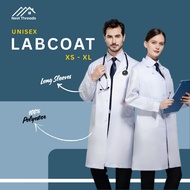 [UNISEX] Long Sleeve Lab Coat White Doctor Coat XS–XL | Baju Doktor / Jubah Makmal / Student Nurse U