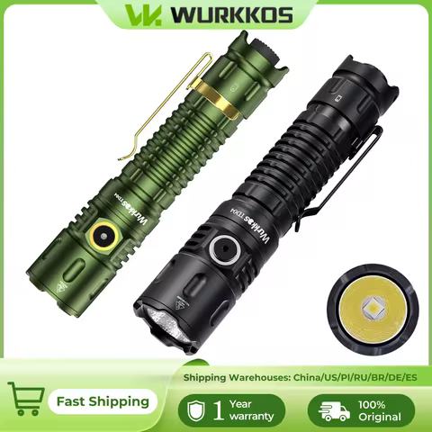 Wurkkos TD04 Flashlight 21700 Rechargeable Dual-Mode Tactical Flashlight USB-C Interface 3000 Lm Eve