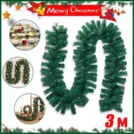 Artificial Pine Christmas Garland Pure Green 300CM/10FT /Christmas Decoration Pine Tree Rattan