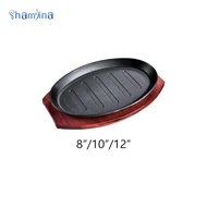 Shamjina Teppanyaki Grill Pan Set with Bamboo Tray for Cooking Steak And Vegetables