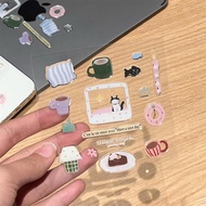 Lovely cat Sticker in dripping gel form for laptop/iPad - leaves no glue, 3D embossed