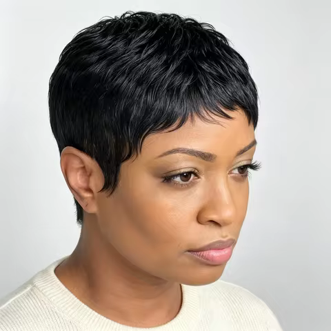 Human Hair Short Pixie Cut Wig for Women Human Hair Full Machine Made Short Layered Wigs