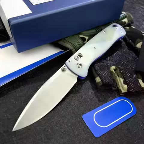 BM 535 Folding Knife G10 Handle Satin Plain Blade Outdoor Pocket Hunting Self-defense Portable Campi