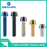 Wanyifa M4X8 mm 12mm 15mm 20mm Titanium Bolt Taper Head DIN912 Hex Screw for Bike Parts Bicycle Accessories Five Colors  1PCS