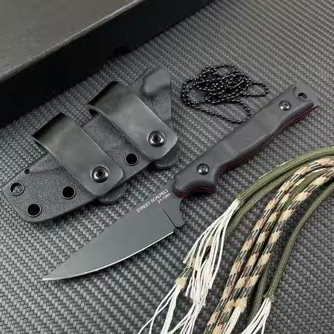 New Styles TOPS with Sheath Outdoor Straight Knife G10 Handle 8Cr13Mov Blade Camping Hunting Self-de