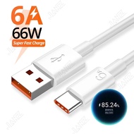 6A Type-C Fast Charging Cable Charger Cable USB Type-C 67W/66W Super Charge Cable Data Line for Mobi