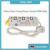 Heavy Duty 3 Gang Power Socket 2500 Watt (2 Meter/3 Meter/5 Meter)