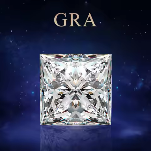 Real Princess Cut Moissanite Stone 0.1ct-8ct D Color Loose Gemstone Beads Lab Grown Diamond Pass Tes