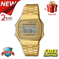 (สิงค้าขายดี)นาฬิกา คาสิโอCasio นาฬิกาข้อมือผู้หญิง/ชาย สายสแตนเลส สายสเตนเลส รุ่น A168WG-9W จัดส่งพ