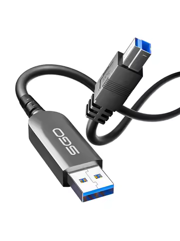 USB A to B Fiber Optic Cable 10Gbps USB 3.2 A to B Extension Cable Active Optical USB Compatible wit