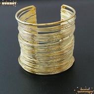 HUHNOT Wide Cuff Bracelet Open Bracelet Open Bangle Metal Wide Cuff Bangle