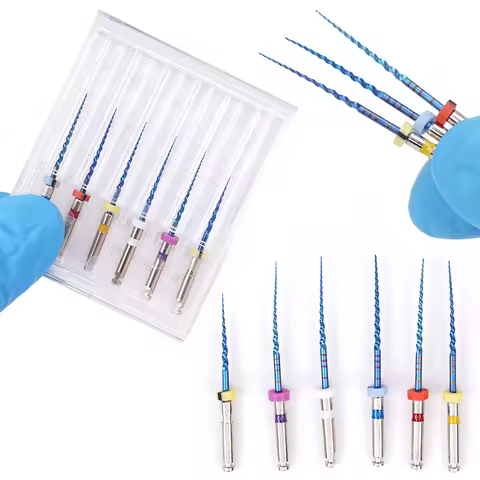 6Pcs Dental Rotary Files SX-F3 Activated Root Canal File 21/25mm Flexible Bendable Engine Use Files 