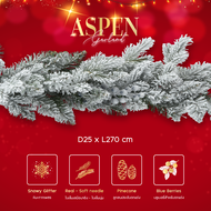 พวงมาลัยคริสต์มาส Aspen Snowy - Christmas Garland | L 270 cm.
