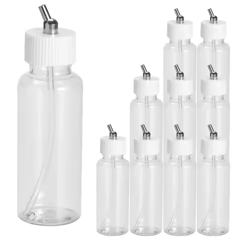 OPHIR 10x Dual Action Airbrush Bottbles Plastic 80cc Bottle Professional Air Brush Paint Cup for Mod