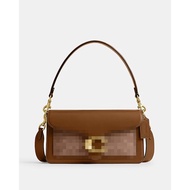 (M’sia Readystock) Beg Silang Wanita C.Tabby Shoulder Bag 26 In SigCanvas in Tan Brown (CI032)
