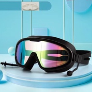 Anti-Fog HD Swimming Goggles with Earbuds Swimming Goggles Large Frame Swimming Goggles Adult Style 