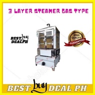 ☼ ♈ ▩ QUALITY PURE STAINLESS 3 LAYER STEAMER GAS TYPE / STEAMER BEST FOR SIOPAO / SIOMAI / HOTDOG