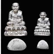 Roop Lor Lp Thuad Roon Vihara Construction 一套龙婆托小金身，纯银套装 2537Be（1994年制作） Archan Nong ，Wat Sai Khao