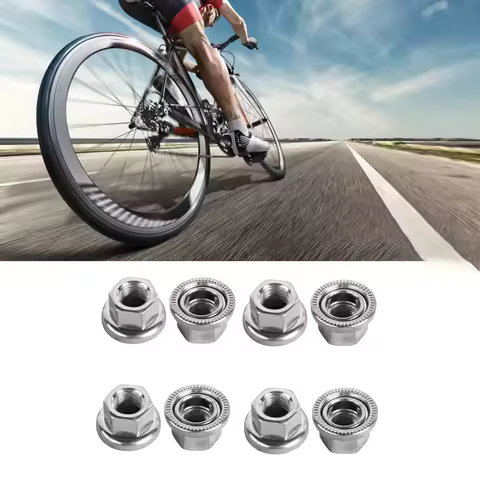 8PCS 3/8 Inch-26 Bike Wheel Axle Nuts Silver Lightweight Bike Hub Nuts Smooth Surface Steel Bike Whe