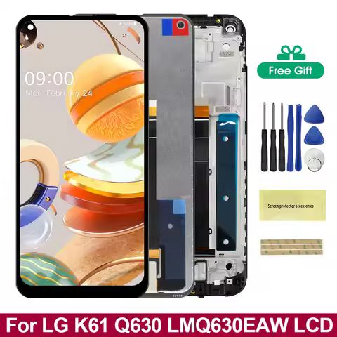 6.53'' For LG K61 LCD Touch Screen Digitizer Assembly With Frame For LG Q61 LMQ630EAW LM-Q630 Screen