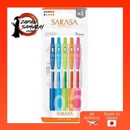 Zebra Gel Ballpoint Pen, Sarasa Clip, 0.5mm, 5 Color Set N JJ15-5C-N - Shipped from Japan