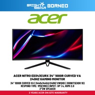 ACER Nitro Ed343curx 34" 1000r Curved Va 240hz Gaming Monitor - Black