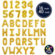 [SG Seller] Gold Number Balloon Alphabet Balloon Letter Balloon 16 inch 40 inch Foil Balloon Decor