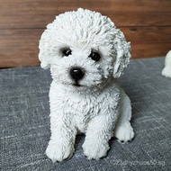 Little White Figurine Model Bichon Frise Home Pet Resin Small Dog Decoration Cute Room Craft 3HJ6