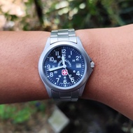 Swiss Military 8304 Swiss‑Made Field Watch – Full Steel Bracelet khaki
