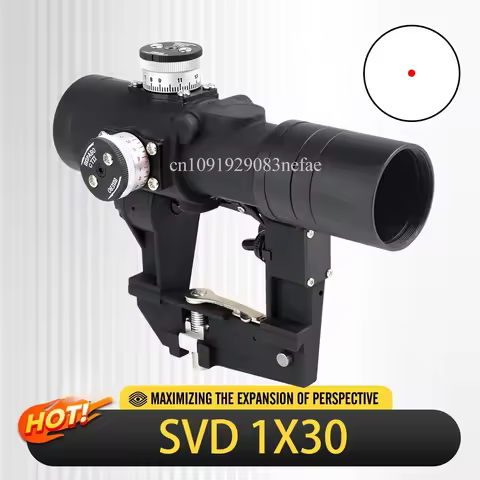 Russian 1x30 SVD Reflex Sight Red Illuminated Tactical Scope Target Acquisition Fits Hunting Shootin