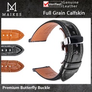 Fashion Brown Black Leather Watch Strap 18mm 20mm 22mm 24mm Men Women Watchband Universal Butterfly Buckle Watch Band celet