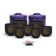 Hye-eun 7pcs 6-12inch Professional Grade A Crystal Singing Bowl 432Hz/440HZ For Health