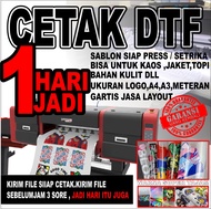 Cetak sablon DTF untuk KAOS JAKET SWEATER HOODIE Bisa setrika sendiri Di rumah /Stiker Sablon s
