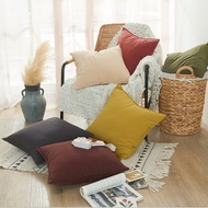 Local Seller Cushion Cover Pillow Cover Solid Color Washed Cotton 30x50cm 45x45cm