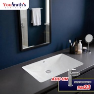 Youbath - Undermount Basin Toilet Sink Singki Bathroom Sink Besen Bathroom Basin Singki Bilik Mandi 