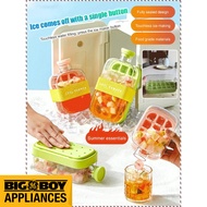 2 in 1 Press Ice Cube Mold 500ml/800ml Cup + Straw, Ice Cube Storage Box Tools