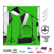 PAKET LIGHTING STUDIO SOFTBOX + STAND + BACKGROUND