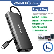 WAVLINK USB C Hub Triple Monitor 12-in-1 Laptop Docking Station Multiport Adapter with 4K HDMI 4K DP