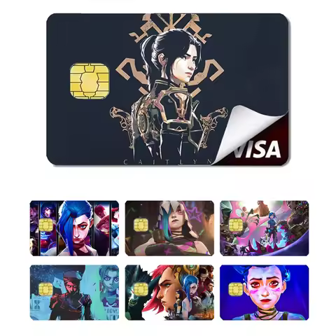 J-Jinx A-Arcane 2 Caitlyn Stickers Credit Card Visa Stickers Debit Bank Charge Card Bus Metro Waterp