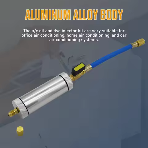 Air Conditioning Car Oil Injection Tool R12 R134A 2 Ounce 1/4" Pure Liquid Oil Coolant Filler Tube D