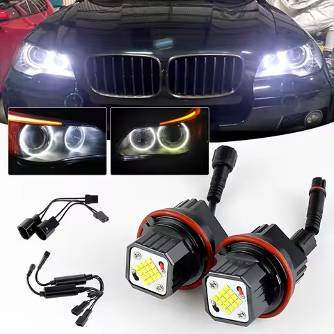 2x 80w Canbus White LED Angel Eyes Marker Lights Halo Ring Bulbs for 02-08 BMW 7-series E65/E66 745i