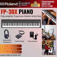 Roland FP-30X 88-Key Digital Piano with Headphones X Stand wood stand 3 pedals ( FP30X / FP 30 / FP3