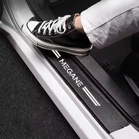 For Renault Megane 1 2 3 Rs 4 MK1 MK2 Car Threshold Strip Carbon Fiber Car Trunk Door Sill Protectio