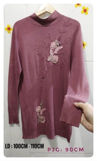 Preloved Tunik Rajut Turtleneck Bordir