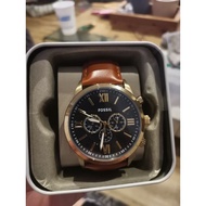 Fossil brown/gold leather watch